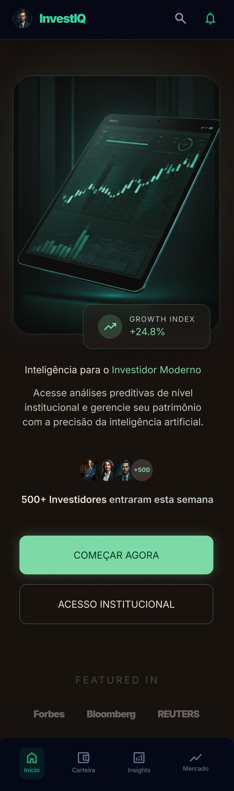 InvestIQ Hi-Fi — Tela 1